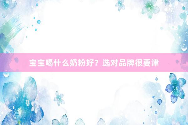 宝宝喝什么奶粉好？选对品牌很要津