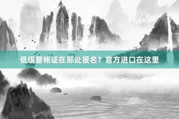 低级管帐证在那处报名？官方进口在这里